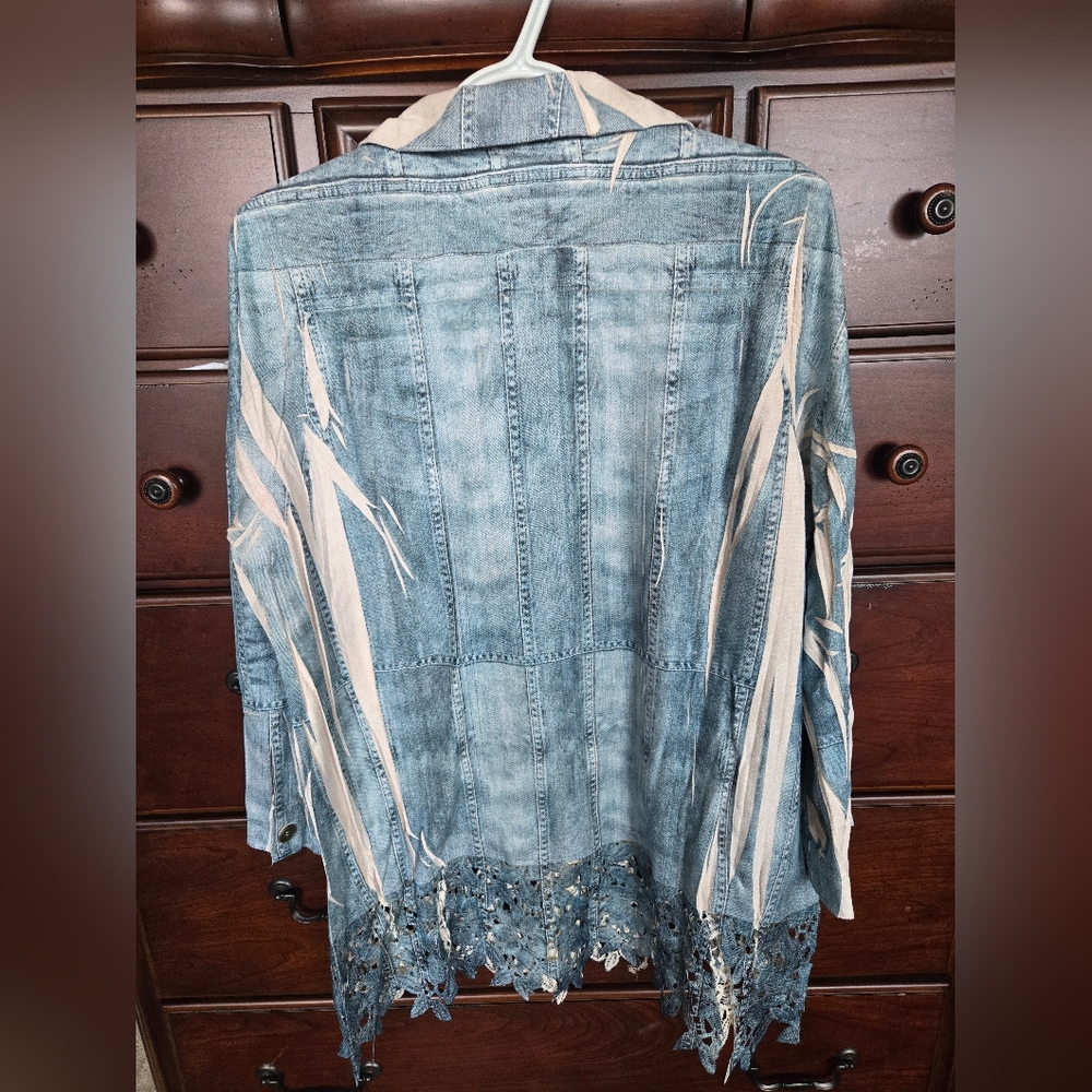 NWOT, Unique Denim Look Button-Up Jacket, Sz. XL - Picture 6 of 10